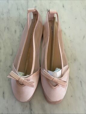 Free People Blush Pink Bow Slip-On Ballet Flats